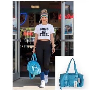 Wildfox Blue Bag Nylon duffle style NWT perfect for gym travel beach vacation